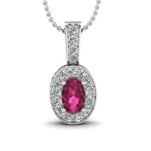 Ruby Crystal 925 Silber CZ Anhänger Halskette Schmuck Großhandel